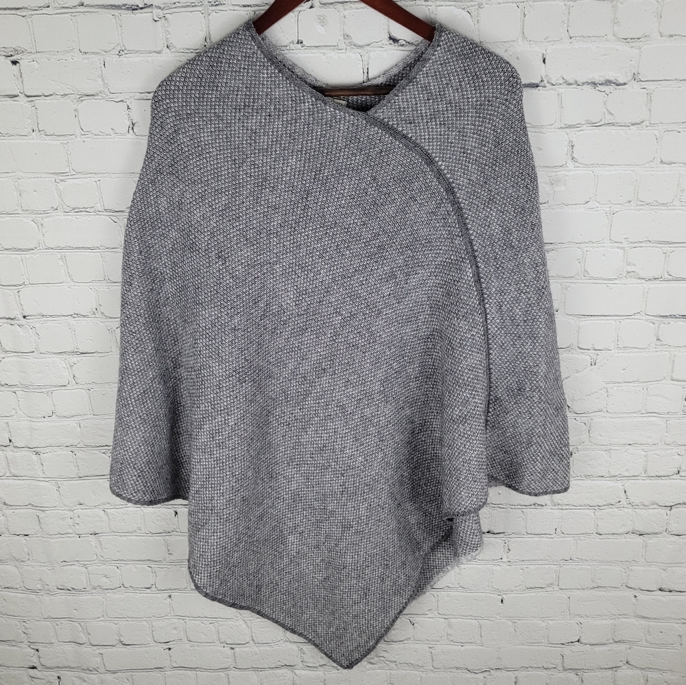 FRATELLI TALLI | wool alpaca asymmetrical hem soft cozy Italian knit poncho